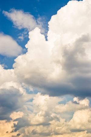 Cummulus clouds with painted lookの写真素材