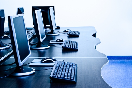 modern computers in IT officeの写真素材
