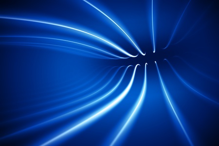 blue abstract design perspective with curved linesの写真素材