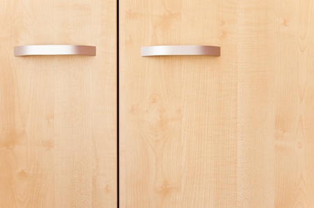 modern handle on wood furnitureの写真素材