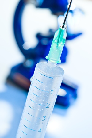 syringe with shallow depth of fieldの写真素材