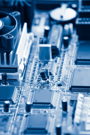 closeup shot of electronics in computerの写真素材