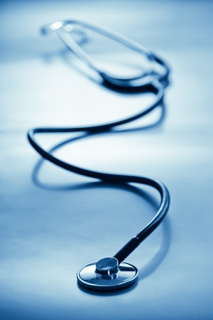 stethoscope - blue toned with shallow depth of fieldの写真素材