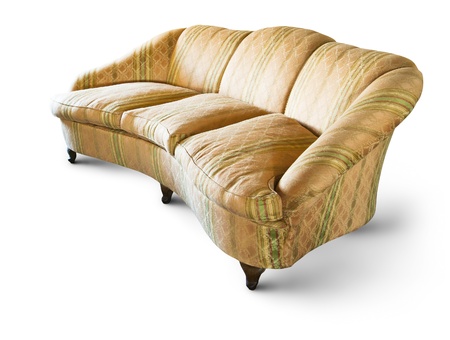 stylish vintage sofa isolated and shadow on white