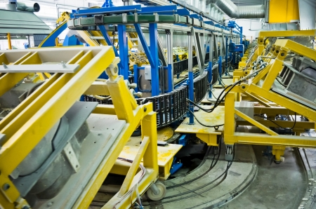 industrial robotic production line for foamのeditorial素材