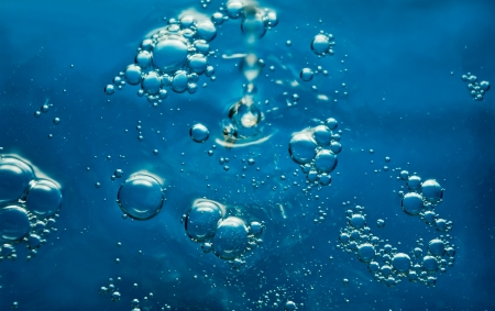 blue water bubbles for backgroundの写真素材