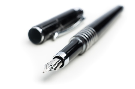 fountain pen on white background, macro, can be used as concept for signature,  contractの写真素材