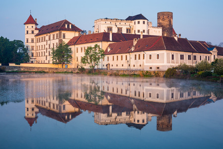 Jindrichuv Hradec castle in South Bohemia, Czech Republic in morning lightのeditorial素材