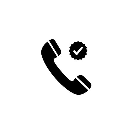 Call icon. Phone icon with check mark. Flat design style eps 10の素材