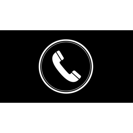 telephone handset icon stock vector illustration flat design style black and whiteの素材