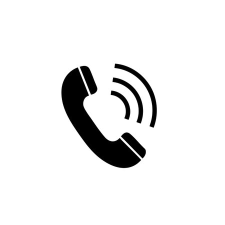 Telephone handset icon. Phone receiver symbol. Flat design style.の素材