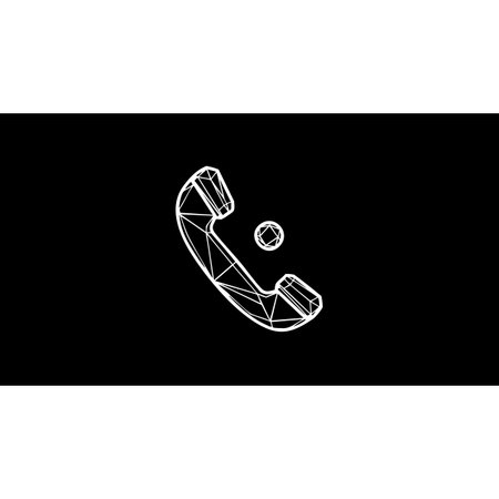 Phone icon. Vector illustration of a telephone handset on a black background.の素材