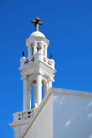 Greek church bell tower. Island of Rhodes. Greeceの写真素材