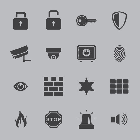 security icons isolated over white background. vector grayのイラスト素材
