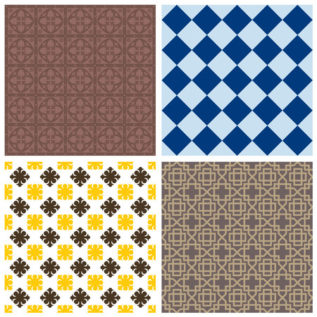 Various ornamental seamless patterns  Decorations of Barcelonaのイラスト素材