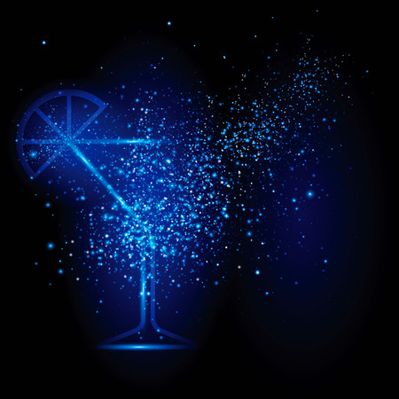 stylized image of a sparkling glass of martiniのイラスト素材