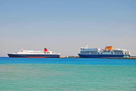 passenger ferry in the port of Rhodesのeditorial素材