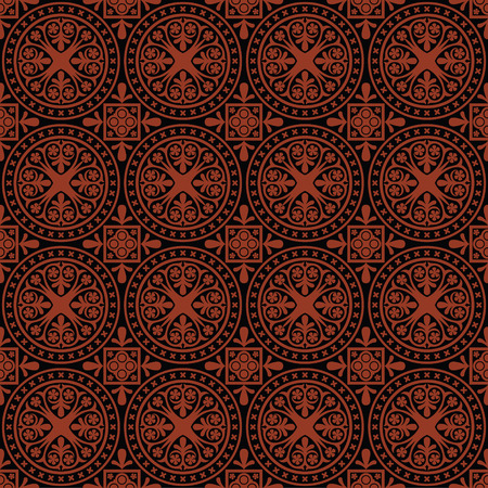 Gothic ornament. Seamless medieval floral vector patternのイラスト素材