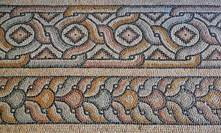 Mediterranean mosaic with traditional ornaments in the Grandmaster's Palace in Rhodesの写真素材