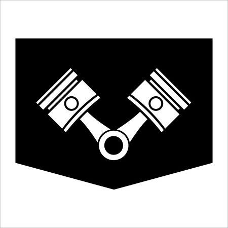 Pistons and rods icon, Vehicle engine parts symbol.のイラスト素材