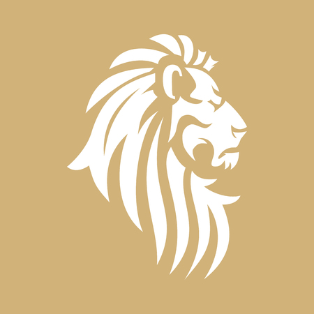 Vector lion head image. Heraldic sign in the form of a lion. Template for a business or financial companyのイラスト素材