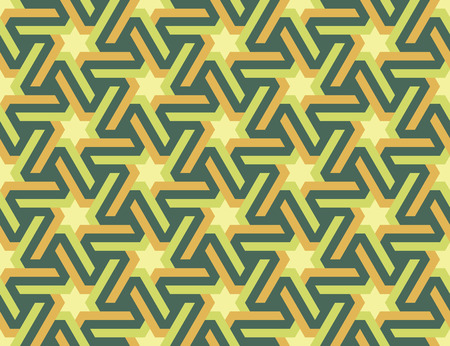 Oriental seamless pattern of geometric ornament with hexagonal stars.