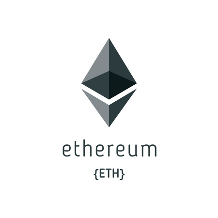 Ethereum Symbol Vector Icon. Ethereum crypto currency coin chrystal art icon logo.