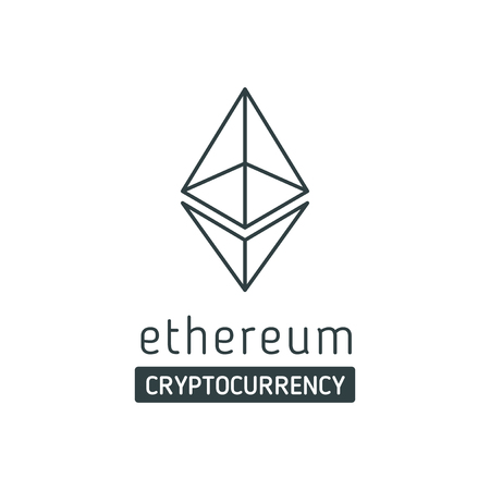 Ethereum Symbol Vector Icon. Ethereum crypto currency coin chrystal art icon logo.のイラスト素材