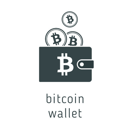 Vector bitcoin wallet with coins, cryptocurrency in the wallet. Bitcion coins in the wallet vector illustrationのイラスト素材