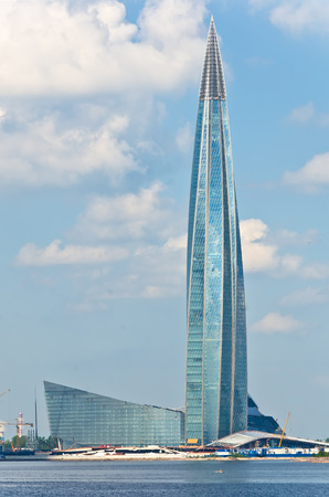 New Gazprom office in St. Petersburg. Lakhta Center - the financial center of St. Petersburg. July 2018, Saint Petersburg, Russiaのeditorial素材