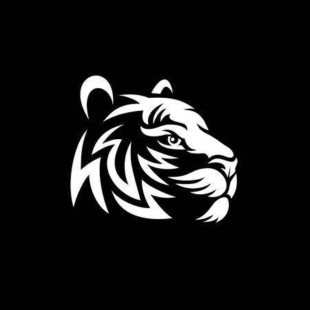 Vector illustration a head of tiger. Tiger head in tribal styleのイラスト素材