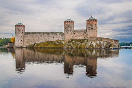 Olavinlinna medieval castle in eastern Finland in the city of Savonlinnaのeditorial素材
