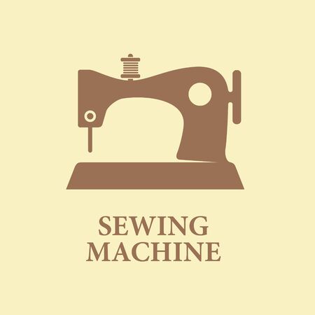 Sewing machine with a spool of thread icon vector illustration signのイラスト素材