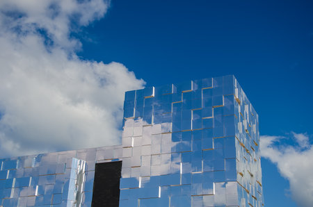 Nizhny Novgorod, Russia - August, 2020: Mirrored facade of the new Nizhny Novgorod fairのeditorial素材