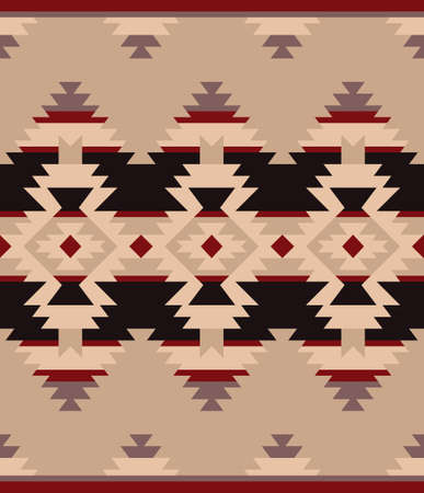 Native American Indian Ornament. Tribal seamless colorful geometric pattern. Ethnic vector textureのイラスト素材