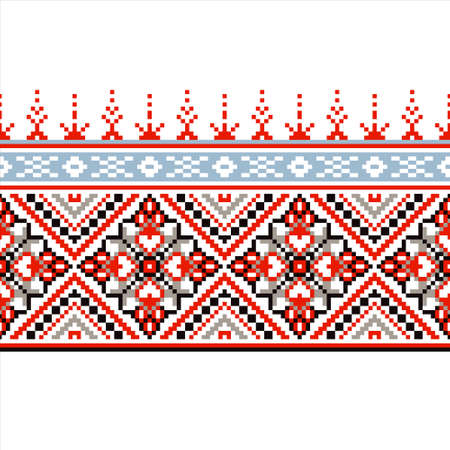 Ornament for cross stitch. National ornament of slavic peoples.のイラスト素材