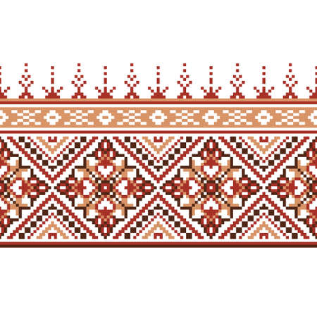 Ornament for cross stitch. National ornament of slavic peoples.のイラスト素材