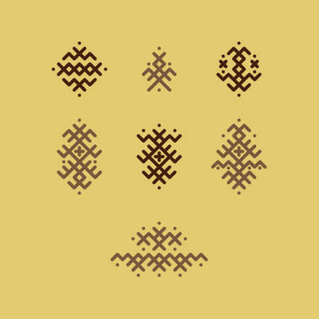 Vector image of traditional Berber tattoos. Sahara desert nomad ornamentのイラスト素材