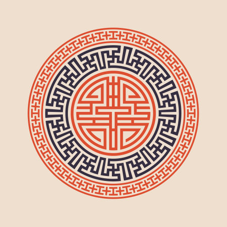 Vector korean ornament. Asain pattern, pattern fillsのイラスト素材