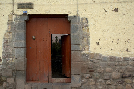 Old brown doorの写真素材