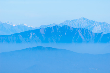 Misty mountainsの写真素材