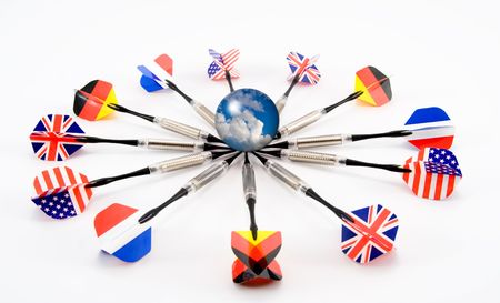 Conceptual image of countries fighting against global warming.の写真素材