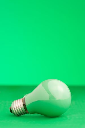 Concept with bulb representing possible green energy methods.の写真素材