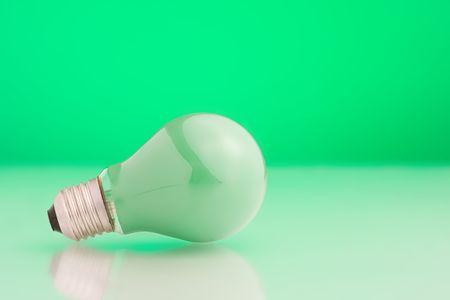 Concept with bulb representing possible green energy methods.の写真素材