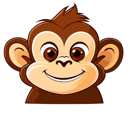 Cute monkey cartoon vector illustration isolated on white background. Cartoon monkeyのイラスト素材