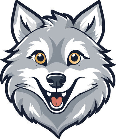 Portrait of a wolf. Vector illustration on a white background.のイラスト素材