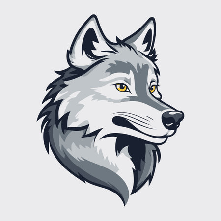 Wolf head mascot. Vector illustration of wolf head isolated on white background.のイラスト素材