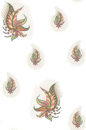 Beautiful colorful textile print design with flowerの写真素材