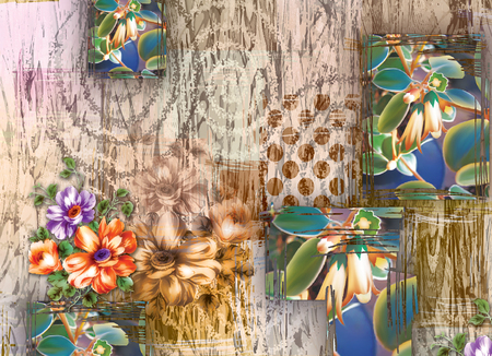 Colorful multi effect textile design scarf,dress,curtain etc... print designの写真素材