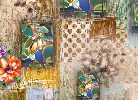 Colorful multi effect textile design scarf,dress,curtain etc... print designの写真素材